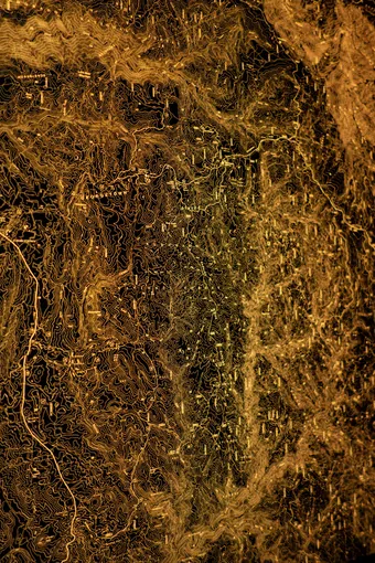 Lake Tahoe illuminated map closeup.