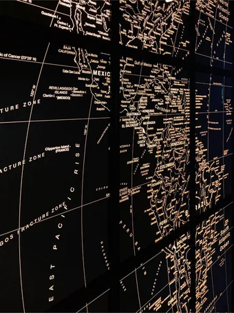 4x6-ft map of the Americas installed in a Manhattan office.
