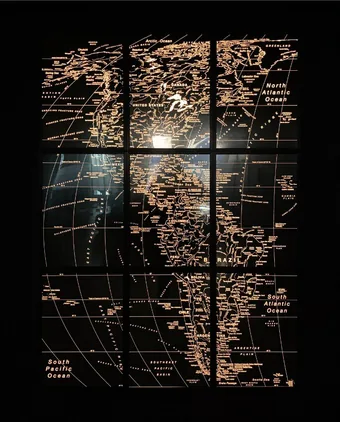 4x6-ft map of the Americas installed in a Manhattan office.