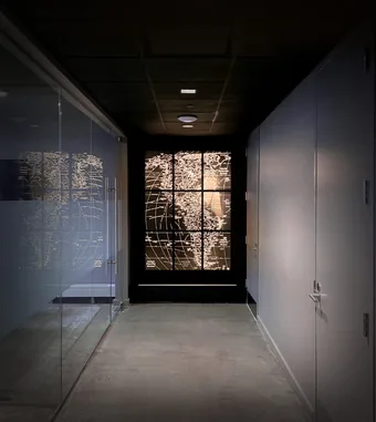 4x6-ft map of the Americas installed in a Manhattan office.