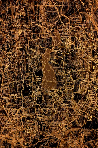6x4-foot map of New York’s Hudson River Valley.