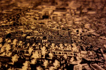 1883 illuminated map of Manhattan.