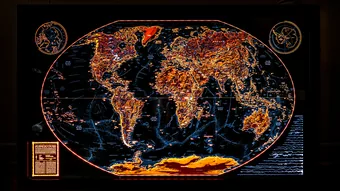 36x60x2" illuminated world map